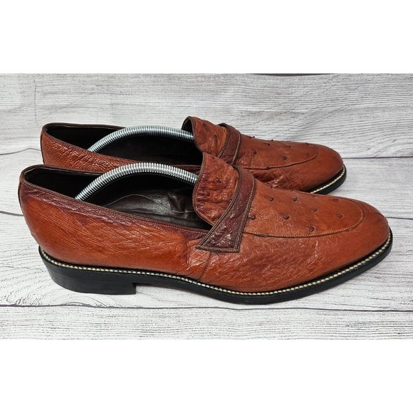 Ostrich Men's Penny Loafer Size 12 with Wood Sole - Picture 4 of 16